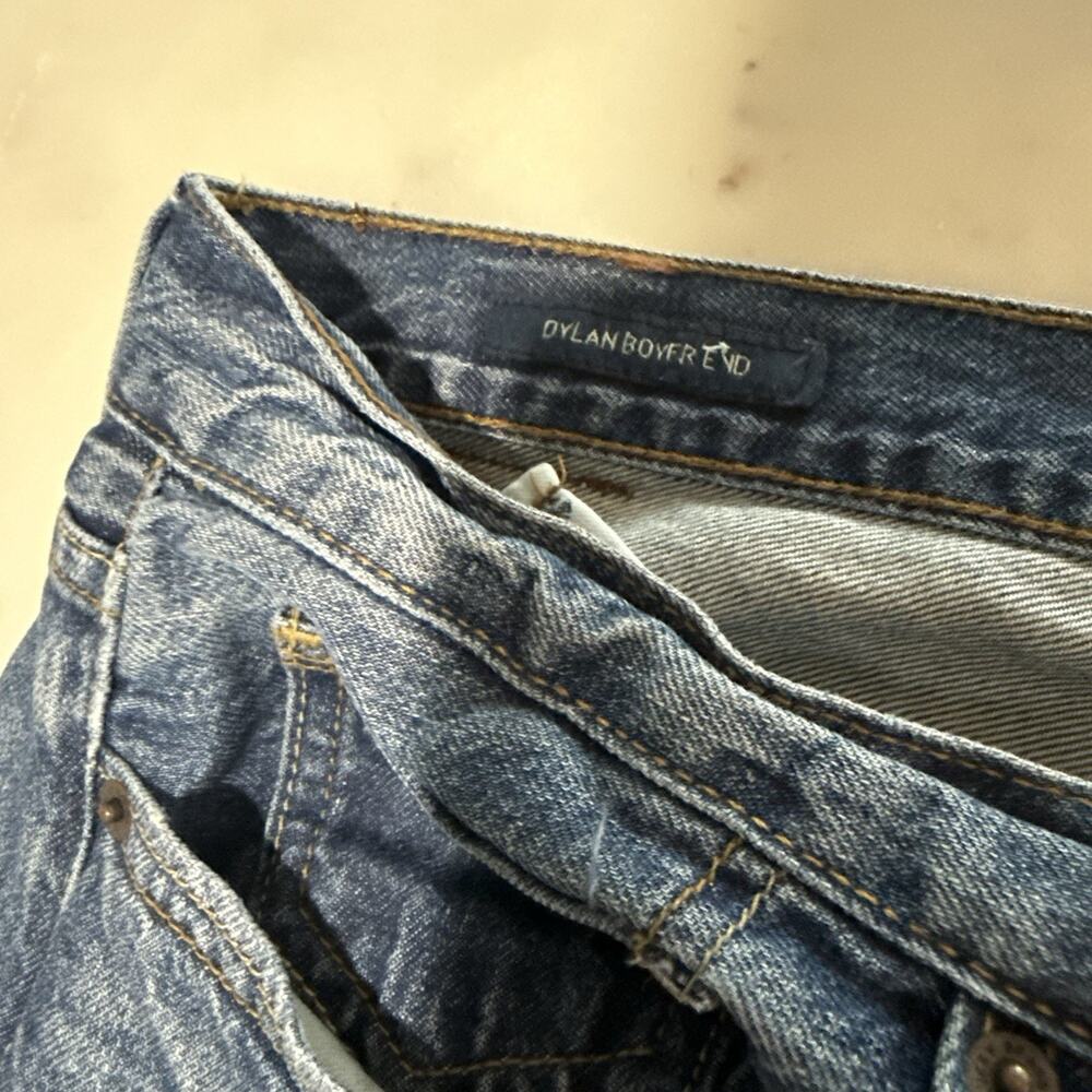 Lucky Brand Jeans 14/32 Button Fly Dylan Boyfriend Medium Wash Straight Leg - Picture 4 of 13